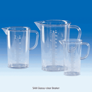 VITLAB® DIN/ISO,SAN 완전 투명 플라스틱 비이커,비커,정밀형,몰드눈금